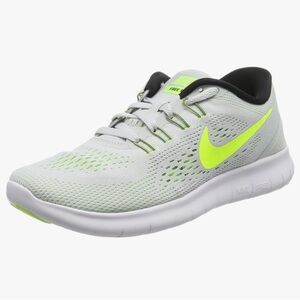 Nike women’s Light Grey with Volt Swoosh Free RN Running Shoe Size 8.5